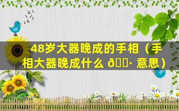 48岁大器晚成的手相（手相大器晚成什么 🕷 意思）